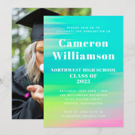 Foto på Studentfesten  för vattenfärg i Abstrakt Inbjudningar