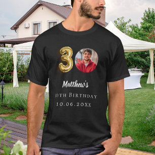 Foto på svart guld i 30års födelsedag t shirt