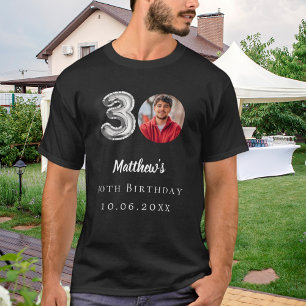 Foto på svart silver i 30års födelsedag t shirt