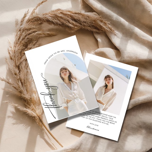 Foto på Svarta och vita Bröllop Stil-Möhippan Tack Kort (Skapare uppladdad)