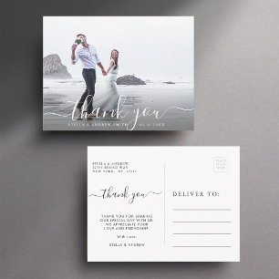Foto på Tacken chic Hand Lettered Script Vykort