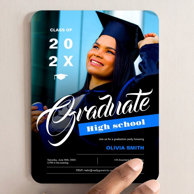 Foto på tillkännagivande av studentfest magnet (Photo High School Graduation Announcement Magnet, Class of 2026, Graduation Gift)