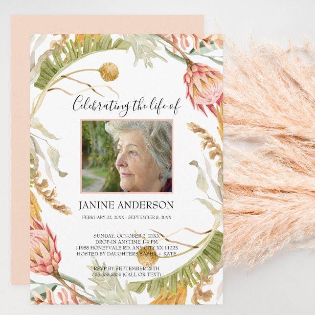 Foto på Tropical blommigt Life firande Inbjudningar (Skapare uppladdad)