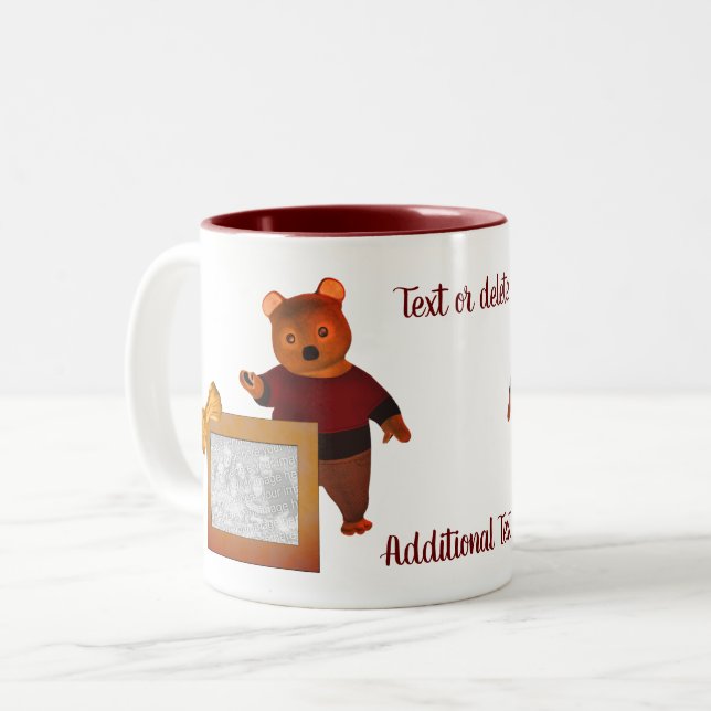 Foto på två-tonkaffe Mugg i Personlig med spånadsl (Framsida vänster)