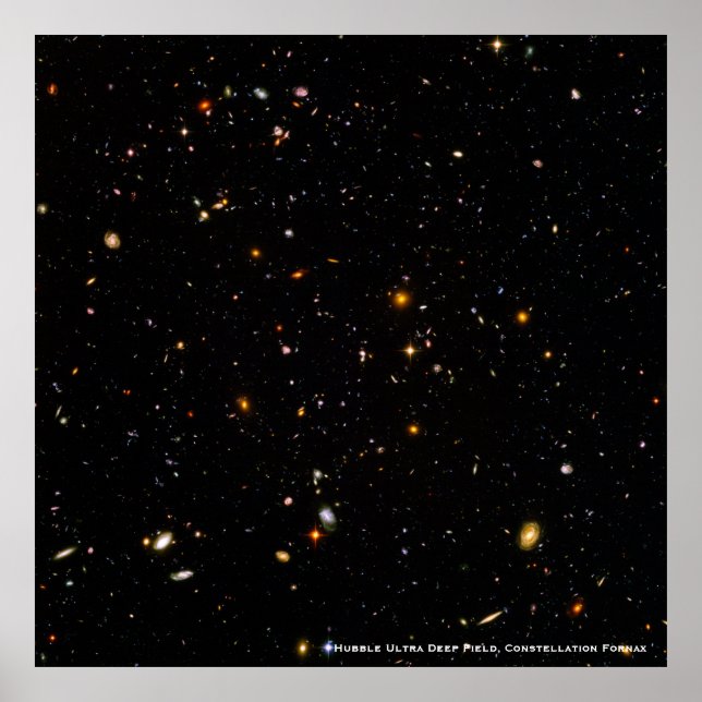 Foto på ultra Deep Fält Galaxies Poster (Framsidan)
