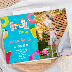 Foto på Unicorns vattenmelon Bassäng Birthday-inbj Inbjudningar