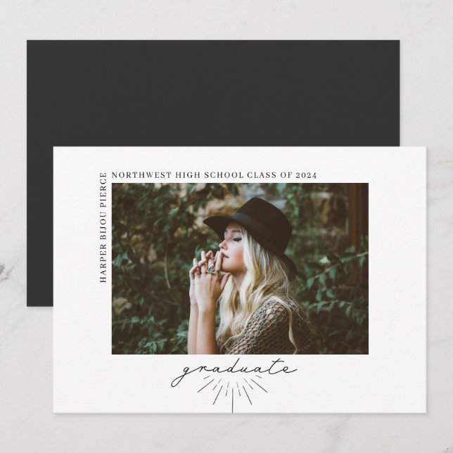 Foto på Vågrät Studenten i linjebildskript Meddelande (Fram/baksida)