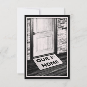 Foto på vår första dörrmatta inbjudningar