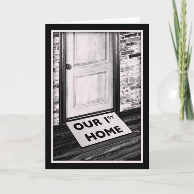 Foto på vår första dörröppning hemma kort (Framsida)