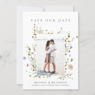 Foto på Vår Wildblomsterträdgårdsminimalistisk Blo Spara Datumet