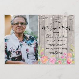 Foto på vattenfärgen Blommigt Rustic Pension Party Inbjudningar