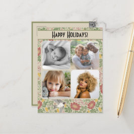 Foto på Victorian Vintage Vår Red Daisy Birds Vykort