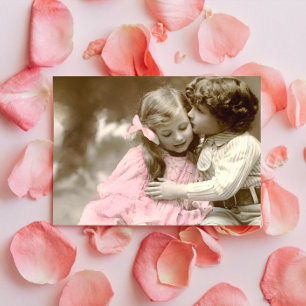 Foto på vintagen Adsible Little Girl and Boy Kort