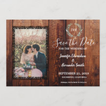 Foto på vintagen för Rustic-lingträ Spara datum