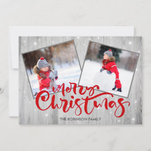 Foto på Wood Script God jul 2 Julkort