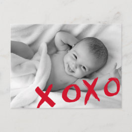 Foto på XOXO Valentine Birth-annons baby Meddelande Vykort