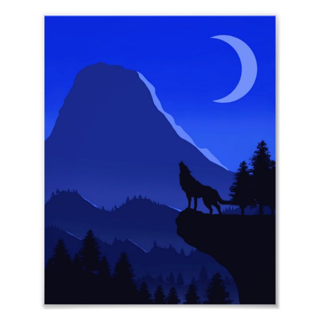 Foto Paisagem de Lobo Monocromática Azul (Framsidan)