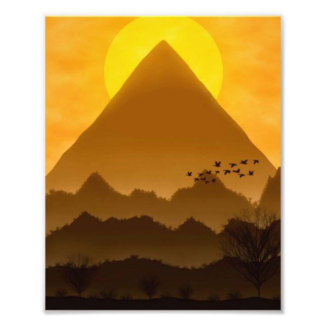 Foto Paisagem Pôr do Sol Monocromática Amalela (Framsidan)