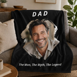Foto Pappa man myt legend barn svart vitt Fleecefilt