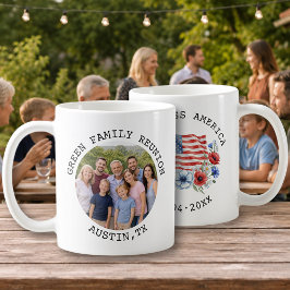 Foto Patriotisk Flagga Familjeåterträff Minnessake Kaffemugg