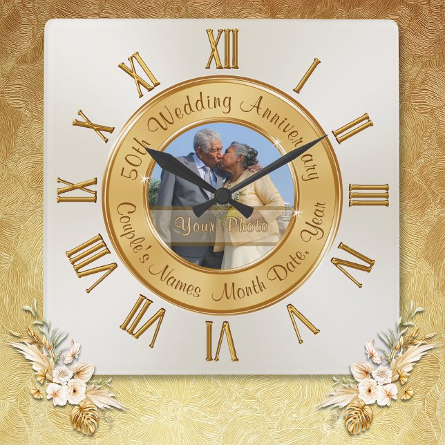 Foto Personlig 50:e Bröllop-årsdagen - klockor (50 year Wedding Anniversary Gifts. Personalized 50th wedding anniversary gift for parents, friends.)