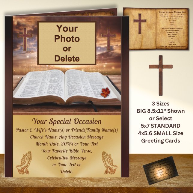 Foto, Personlig-kort för pastorer, vänner Kort (Personalized, Appreciation Card for Pastor and Wife, with Your, pastor appreciation card messages. )