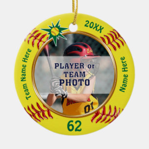 Foto Personlig Softball Gift-idéer för spelare Julgransprydnad Keramik