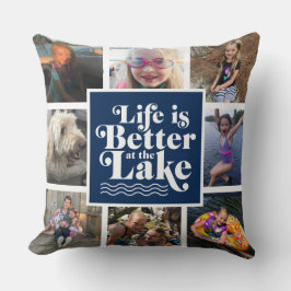 Foto Pillow för familjen Modern Blue Sjö Kudde