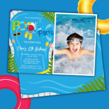 Foto poolparty sommar pojkfödelsedagsfest
