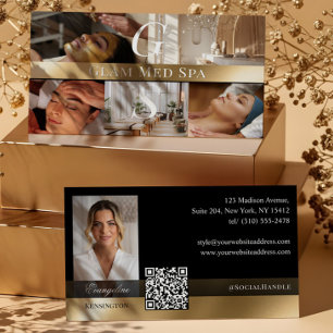 Foto Professional Med Spa Monogram Svart Guld Visitkort