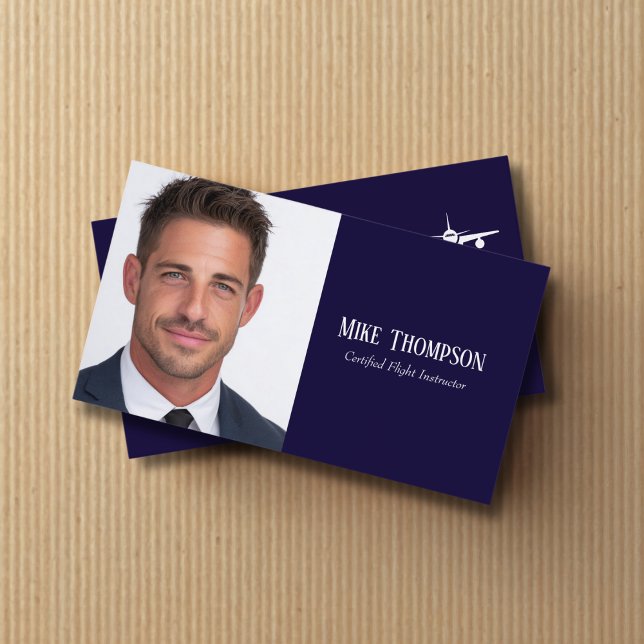 Foto Professionell QR-kod Pilot Blå Aviation  Visitkort (Skapare uppladdad)