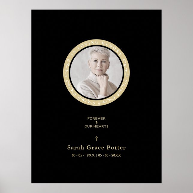 Foto Prydnad Minnes Vår Kära Avlidne Begravning Poster (Framsidan)