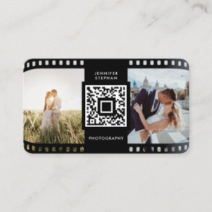 Foto QR-kod Fotograf Filmrulle Svart Vitt Visitkort