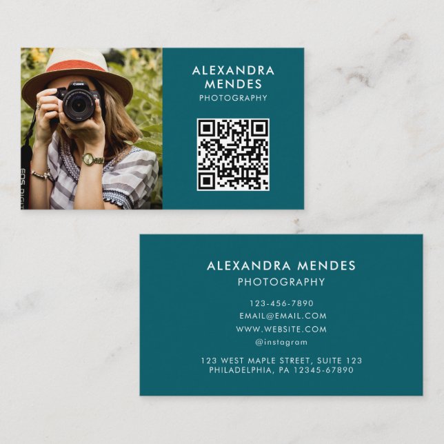Foto QR-kod, fotograferfotografi Visitkort (Fram/baksida)