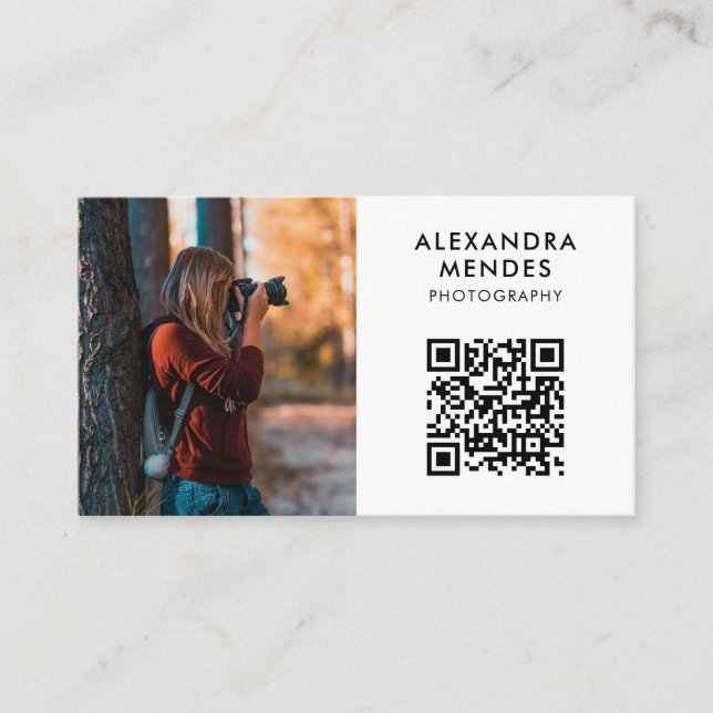 Foto QR-kod, fotograferfotografi Visitkort (Framsida)