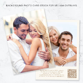 Foto QR-kod Guld Cream Background Vellum Overlay Inbjudningar
