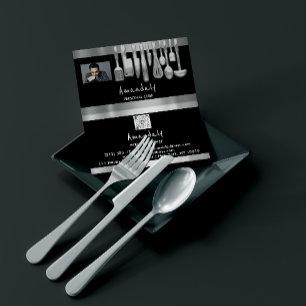 Foto QR-kod Personlig Chef Cooking Restaurant Pub Visitkort