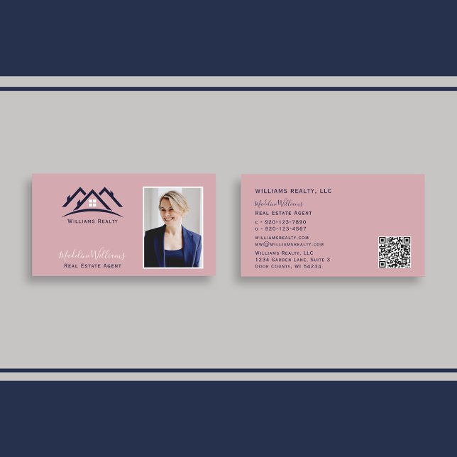 Foto QR-kod  Rosa Real Gods Agent Busine Visitkort (Skapare uppladdad)