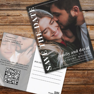 Foto QR-kod Spara datum, modern, minimalistisk Vykort
