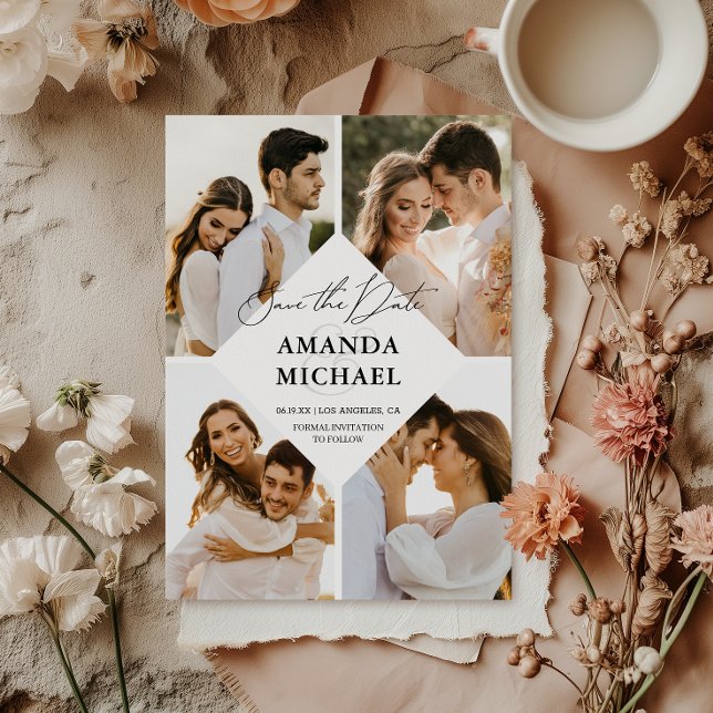 Foto QR-kod Spara datuminbjudan Inbjudningar (Capture elegance with our stylish Save the Date, setting the tone for your unforgettable day!)