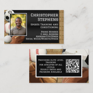 Foto QR-kod Sportspersonlig tränare Coach Visitkort