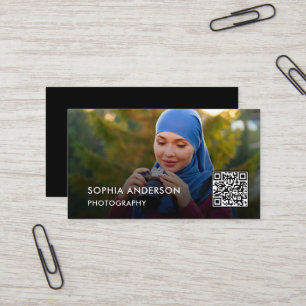 Foto QR-kod   Svart fotograf Visitkort