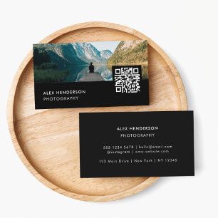 Foto QR-kod   Svart fotoskrivare Visitkort