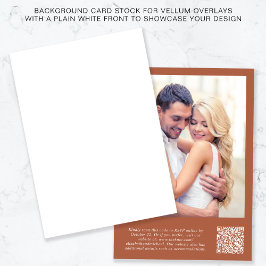 Foto QR-kod Terracotta Background Vellum Overlay Inbjudningar