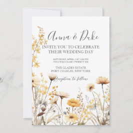 Foto QR-kod Wildblomma Bröllop Inbjudningar