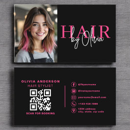 Foto QR-kodhårstylistertypografi Visitkort