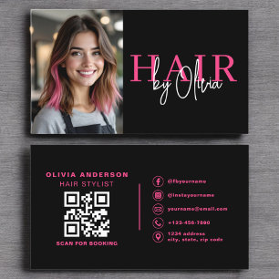 Foto QR-kodhårstylistertypografi Visitkort