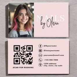 Foto QR Nagel Specialist Modern Typografi Visitkort
