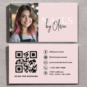 Foto QR Nagel Specialist Modern Typografi Visitkort