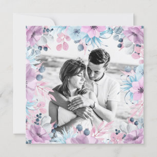 *~* FOTO QR OSA Blommigt Ram AR12 Bröllop Inbjudningar